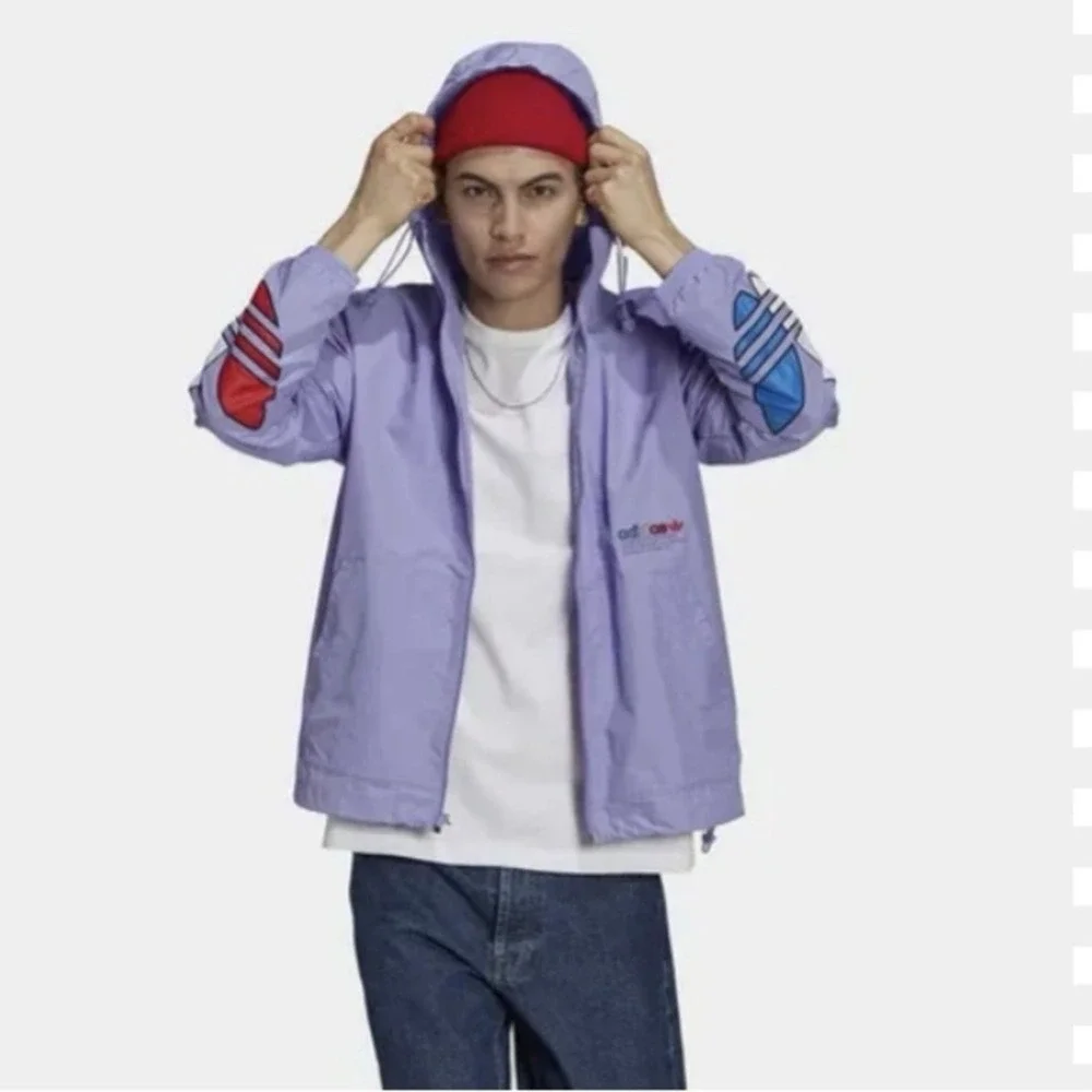 Adidas Originals Trefoil Primegreen Hood‎ Windbreaker Jacket Small Unisex Purple